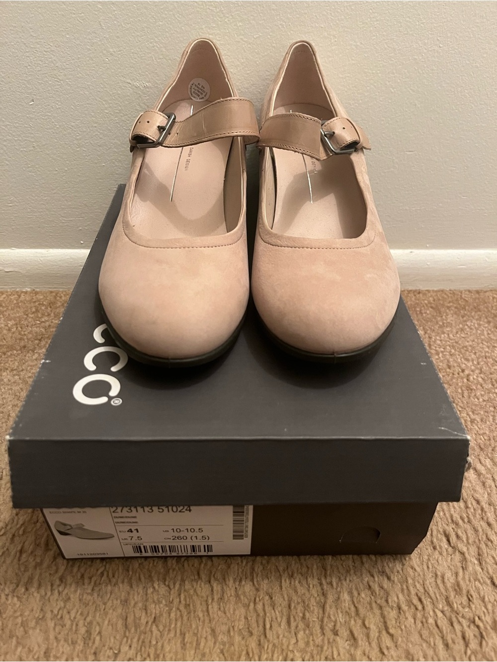 Like New ECCO Women's "Shape M 35" Dune Mary Jane Pumps 41 10-10.5